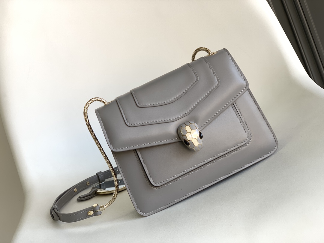 Bvlgari Serpenti Forever Small Crossbody Bag Grey